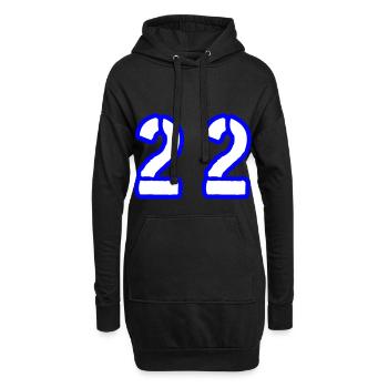 22 Zahl Symbol - Hoodie-Kleid - Schwarz - Vorne