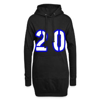 20 Zahl Symbol - Hoodie-Kleid - Schwarz - Vorne