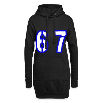 67 Zahl Symbol - Hoodie-Kleid - Schwarz - Vorne