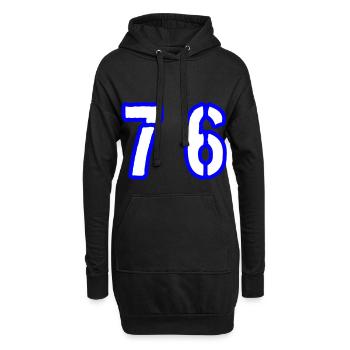 76 Symbole numérique - Sweat-shirt à capuche long Femme - noir - Devant