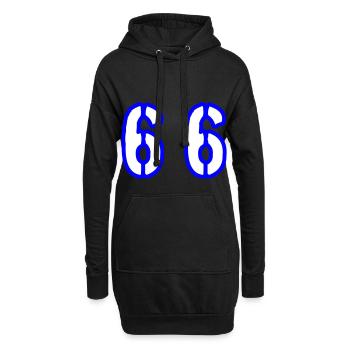 66 Zahl Symbol - Hoodie-Kleid - Schwarz - Vorne