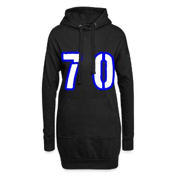 70 Zahl Symbol - Hoodie-Kleid - Schwarz - Vorne