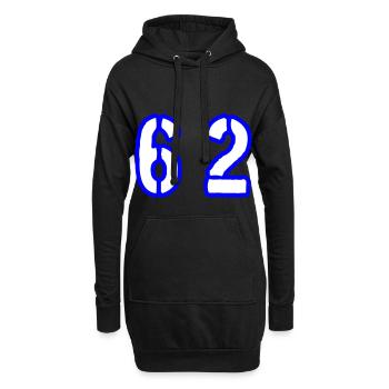 62 Symbole numérique - Sweat-shirt à capuche long Femme - noir - Devant