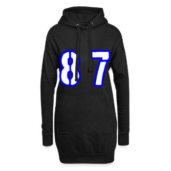 87 Symbole numérique - Sweat-shirt à capuche long Femme - noir - Devant