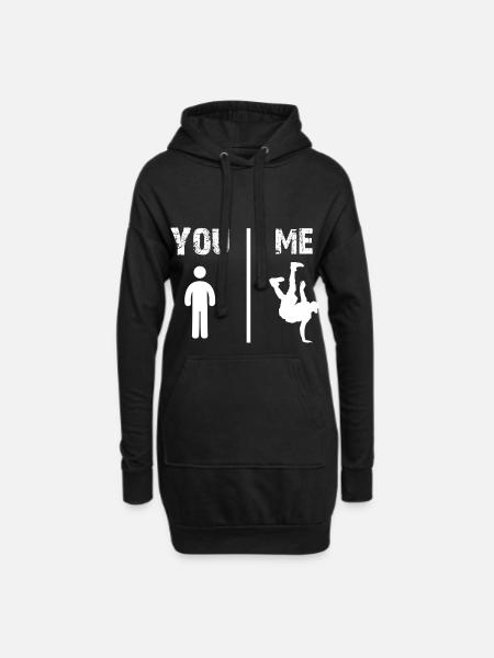 Breakdance Funny Gift Joke B-Boying - Sweat-shirt à capuche long Femme - noir