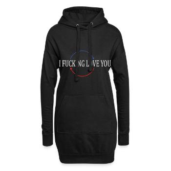 i fucking love you lustig sarkasmus - Hoodie-Kleid - Schwarz - Vorne