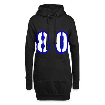 80 Zahl Symbol - Hoodie-Kleid - Schwarz - Vorne