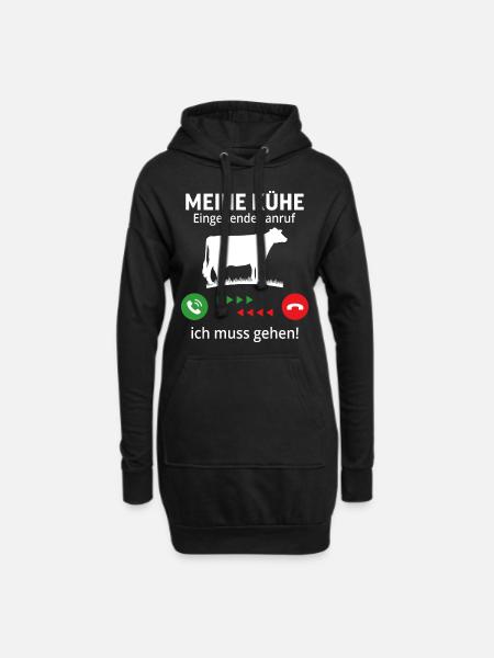 meine kühe eingehender anruf ...ich muss gehen! - Hoodie-Kleid - Schwarz