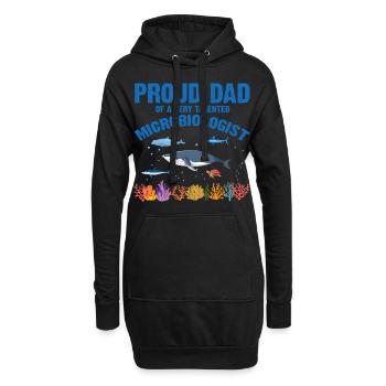 Fier Papa Microbiologie Biologie Biologiste Mer - Sweat-shirt à capuche long Femme - noir - Devant