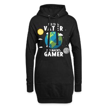 Am Tag Vater Bei Nacht Zocker Gaming Vatertag - Hoodie-Kleid - Schwarz - Vorne