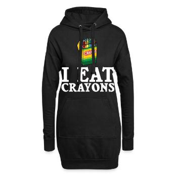 Crayon Box Colored Pencil Wax Case Wax Crayon - Sweat-shirt à capuche long Femme - noir - Devant