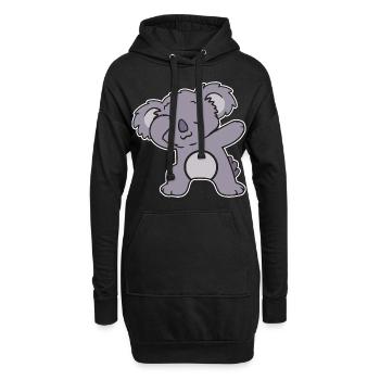 Cute Dabbing Koala - Hoodie-Kleid - Schwarz - Vorne