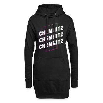 Chemnitz Allemagne City Font Skyline Accueil - Sweat-shirt à capuche long Femme - noir - Devant