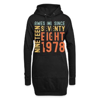 Génial depuis 1978 Année du cadeau d’anniversaire - Sweat-shirt à capuche long Femme - noir - Devant