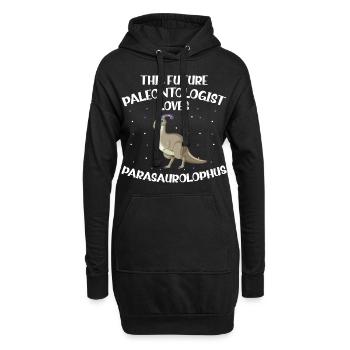 Paläontologie-Lehrer und Parasaurolophus Motif - Hoodie-Kleid - Schwarz - Vorne
