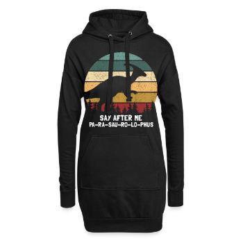 Dinosaurier Motif für Paläontologen - Hoodie-Kleid - Schwarz - Vorne