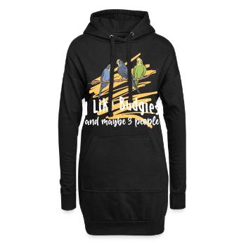 Budgerigar Pet Bird | Idées cadeaux pour les oiseaux - Sweat-shirt à capuche long Femme - noir - Devant