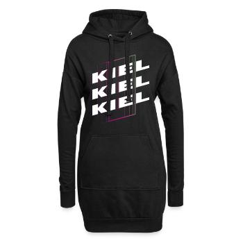 Kiel Allemagne City Font Skyline Accueil - Sweat-shirt à capuche long Femme - noir - Devant