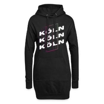 Cologne Allemagne City Font Skyline Accueil - Sweat-shirt à capuche long Femme - noir - Devant