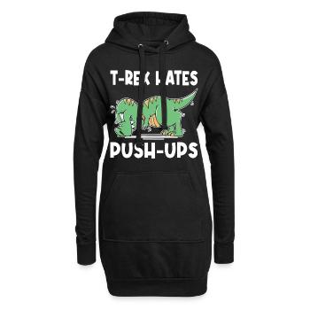 T-Rex Hates Push-Ups Liegestütze Lustig Humor - Hoodie-Kleid - Schwarz - Vorne
