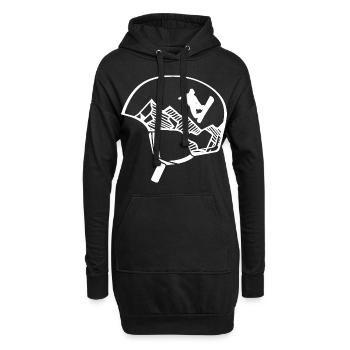 Montagne - Snowboard - (25) - Sweat-shirt à capuche long Femme - noir - Devant