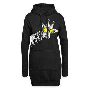 Giraffe Sonnenbrille Party Musik Giraffenliebe Gir - Hoodie-Kleid - Schwarz - Vorne