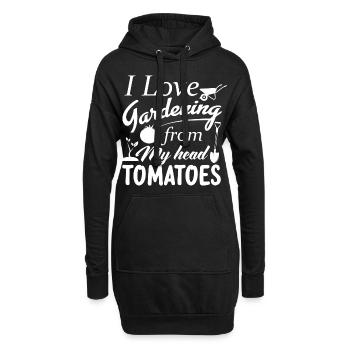 Gardener in the garden Hobby gardener cares for plants - Hoodie Dress - black - Front