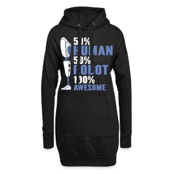 Artificial limb design for leg prosthesis - Hoodie Dress - black - Front