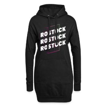 Rostock Allemagne City Font Skyline Accueil - Sweat-shirt à capuche long Femme - noir - Devant