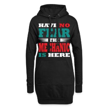 Have no Fear the Mechanic is here - Hoodie-Kleid - Schwarz - Vorne