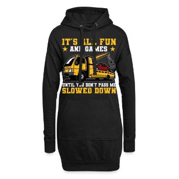 Abschleppwagen | Abschlepper Auto Panne Geschenke - Hoodie-Kleid - Schwarz - Vorne