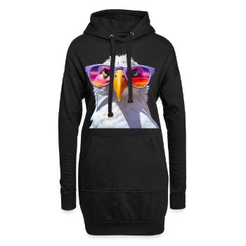 Mouettes Lunettes de soleil - Sweat-shirt à capuche long Femme - noir - Devant