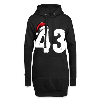 43 Numéro Noël - Sweat-shirt à capuche long Femme - noir - Devant