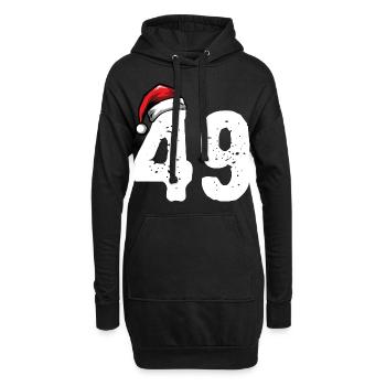 49 Zahl Weihnachten - Hoodie-Kleid - Schwarz - Vorne