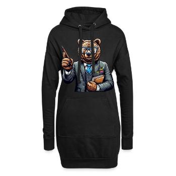 Cute Bear Teacher - Hoodie-Kleid - Schwarz - Vorne
