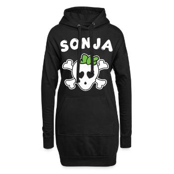 Piratin Sonja Design für Mädchen und Frauen - Hoodie-Kleid - Schwarz - Vorne