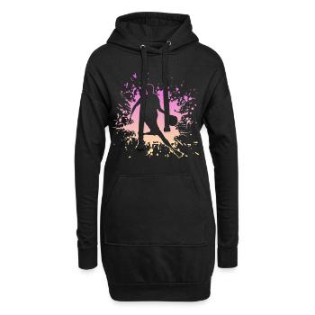 Bball, Streetball, Basketball - Hoodie-Kleid - Schwarz - Vorne
