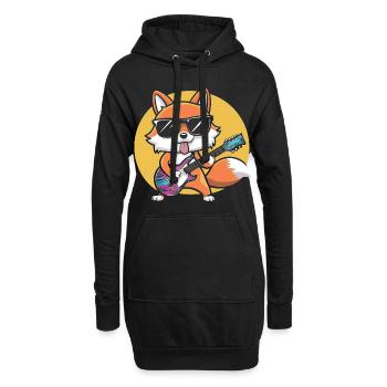 Panda jouant de la guitare cadeau - Sweat-shirt à capuche long Femme - noir - Devant