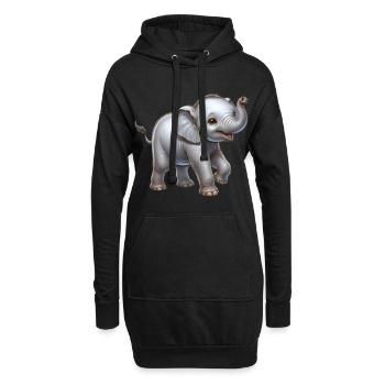 Conception d’éléphant mignon (bébé éléphant) - Sweat-shirt à capuche long Femme - noir - Devant