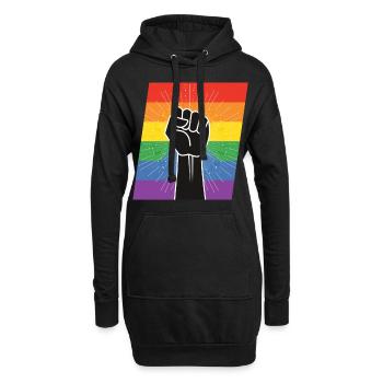 LGBTQ Rights Fist - Hoodie-Kleid - Schwarz - Vorne