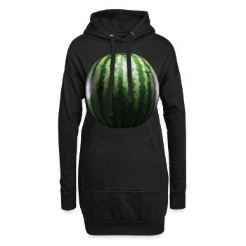 Wassermelone Obst Geschenk - Hoodie-Kleid - Schwarz - Vorne