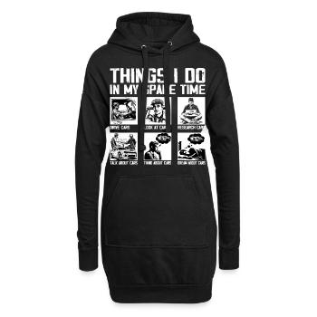 Auto Dinge, die ich in meiner Freizeit mache Auto, Typ Mechaniker - Hoodie-Kleid - Schwarz - Vorne
