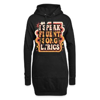 I Speak Fluent Song Lyrics 8 - Hoodie-Kleid - Schwarz - Vorne