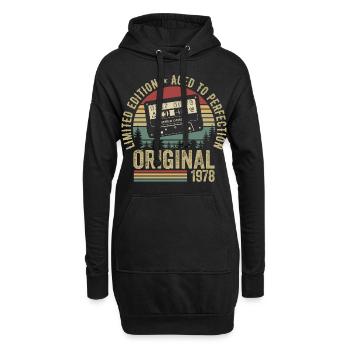 1978 Millésime 1978 Anniversaire 1978 Rétro - Sweat-shirt à capuche long Femme - noir - Devant
