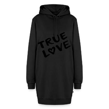 true love wahre Liebe - Hoodie-Kleid - Schwarz - Vorne - AI Model Female 172 light (172cm)