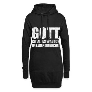 Gott ist alles / Christliches Geschenk - Hoodie-Kleid - Schwarz - Vorne