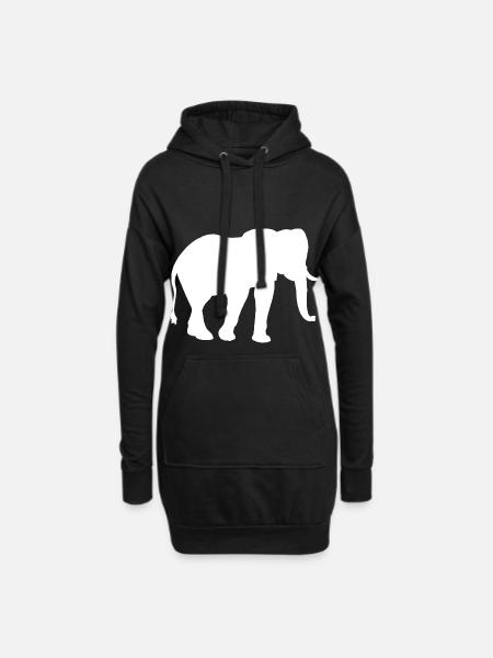 African elephant - Hoodie Dress - black