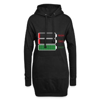Mom Dad Baby - Hoodie-Kleid - Schwarz - Vorne