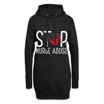 Infirmière survivante de violence Arrêtez infirmière combattante de la maltraitance - Sweat-shirt à capuche long Femme - noir - Devant