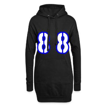 88 Symbole numérique - Sweat-shirt à capuche long Femme - noir - Devant
